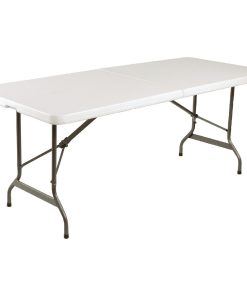 Bolero Rectangular Centre Folding Table 6ft White (L001)