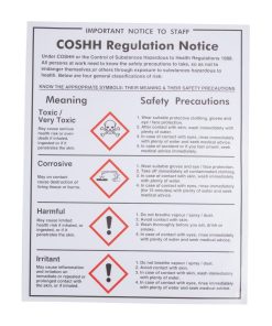 Vogue COSHH Regulations Sign (L903)