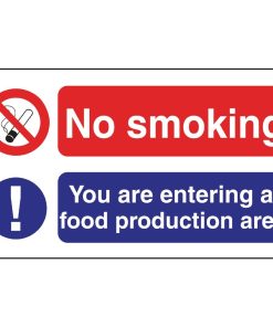 No Smoking Food Production Sign (L906)