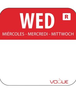 Vogue Removable Colour Coded Food Labels Wednesday (Pack of 1000) (L933)