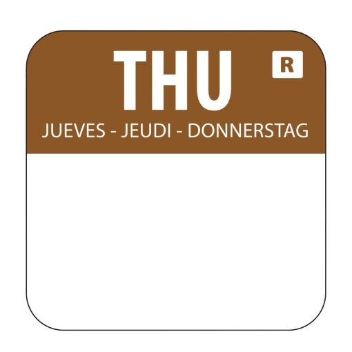Vogue Removable Colour Coded Food Labels Thursday (Pack of 1000) (L934)