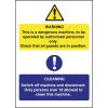 Dangerous Machine Cleaning Sign (L945)