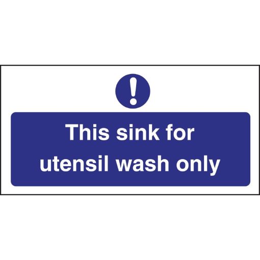 Vogue Utensil Wash Only Sign (L956)