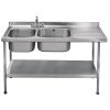 Franke Sissons Self Assembly Stainless Steel Double Sink Right Hand Drainer 1500x600mm (P051)
