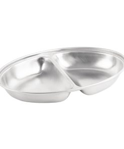 Olympia Oval Vegetable Dish Two Compartments 200mm (P184)