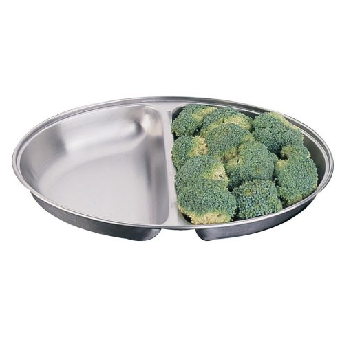 Olympia Oval Vegetable Dish Two Compartments 252mm (P185)
