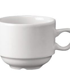 Churchill Plain Whiteware Stacking Nova Tea Cups 212ml (Pack of 24) (P271)