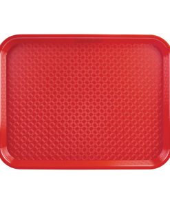 Kristallon Medium Polypropylene Fast Food Tray Red 415mm (P504)