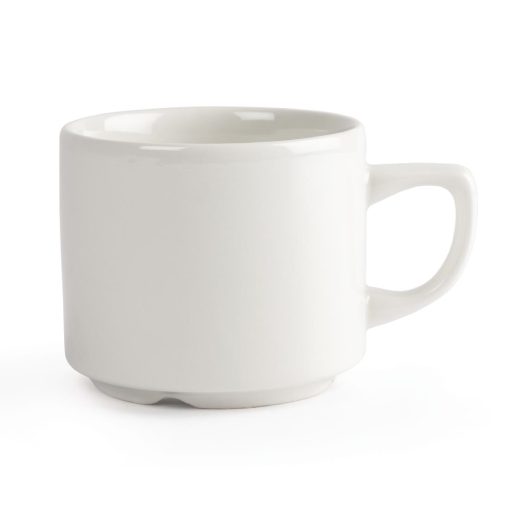 Churchill Plain Whiteware Stacking Maple Tea Cups 199ml (Pack of 24) (P740)