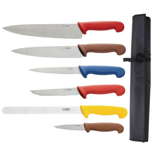Hygiplas Colour Coded Chefs Knife Set with Wallet (S088)