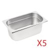 Vogue Stainless Steel Gastronorm Container Kit 1/4 (Pack of 5) (S407)