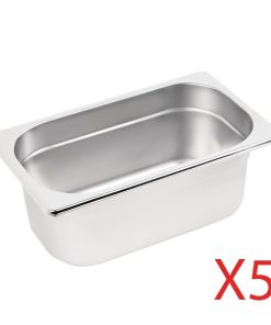 Vogue Stainless Steel Gastronorm Container Kit 1/4 (Pack of 5) (S407)