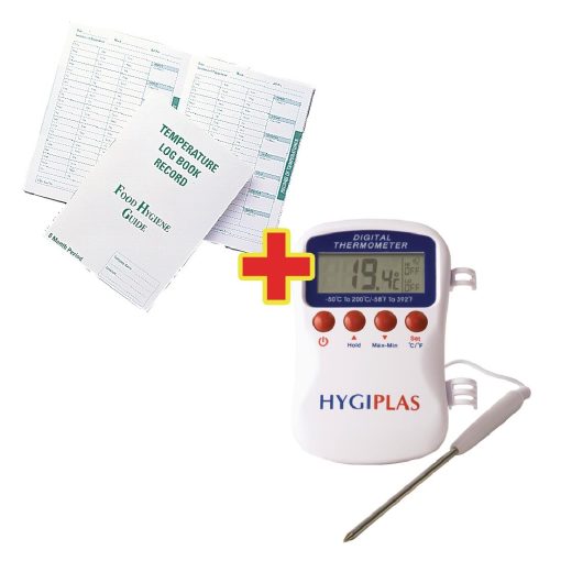 Special Offer Hygiplas Multistem Thermometer and Temperature Log Book (S595)