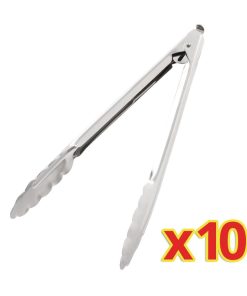 Bulk Buy Catering Tongs 10" (Pack of 10) (S633)