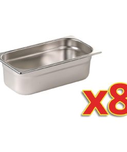 Vogue Stainless Steel Gastronorm Pan Set 8 x 1/3 (S728)