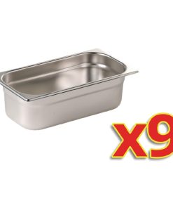 Vogue Stainless Steel Gastronorm Pan Set 9 x 1/3 (S729)