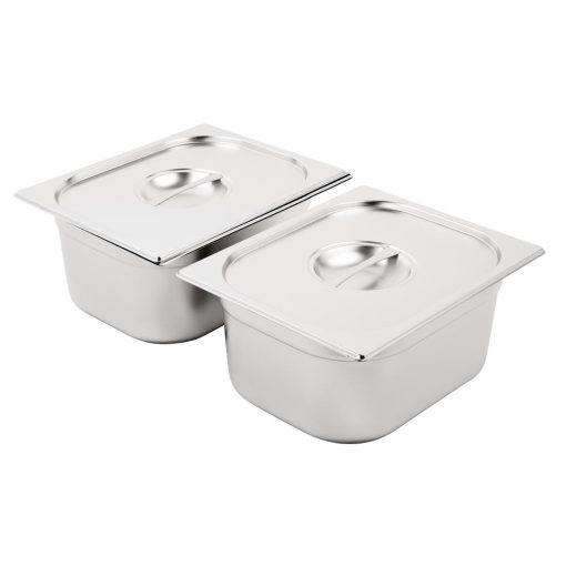 Vogue Stainless Steel Gastronorm Pan Set 2 x 1/2 with Lids (SA245)