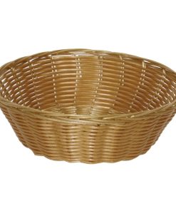Poly Wicker Round Food Basket (Pack of 6) (T363)