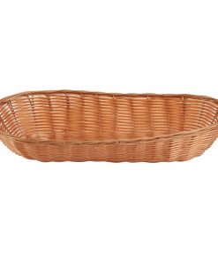 Poly Wicker Large Baguette Basket (Pack of 6) (T366)