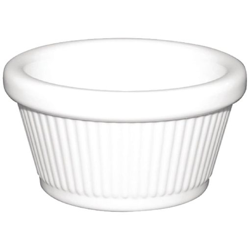 Kristallon Melamine Fluted Ramekins White 89mm (Pack of 12) (T839)