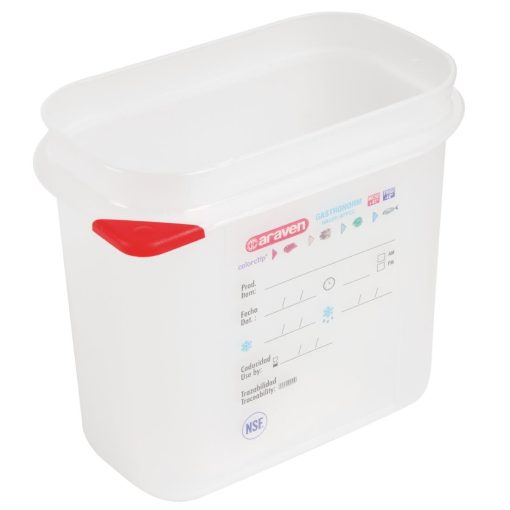 Araven Polypropylene 1/9 Gastronorm Food Storage Container 1.5Ltr (Pack of 4) (T983)