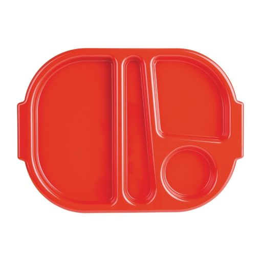 Kristallon Large Polycarbonate Compartment Food Trays Red 375mm (U037)