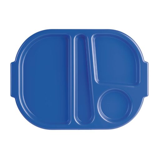 Kristallon Large Polycarbonate Compartment Food Trays Blue 375mm (U038)