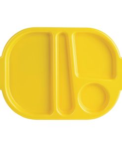 Kristallon Large Polycarbonate Compartment Food Trays Yellow 375mm (U039)