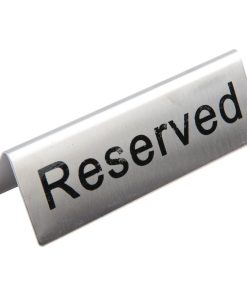 Brushed Steel Reserved Table Sign (Pack of 10) (U051)
