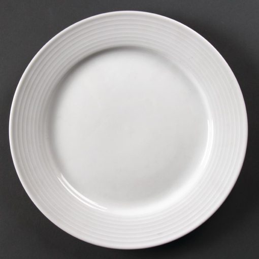 Olympia Linear Wide Rimmed Plates 250mm (Pack of 12) (U091)