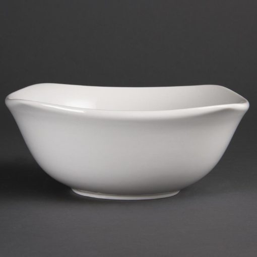 Olympia Whiteware Rounded Square Bowls 220mm (Pack of 12) (U175)