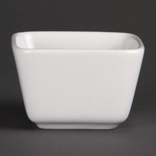 Olympia Whiteware Tall Square Mini Dishes 75mm (Pack of 12) (U178)