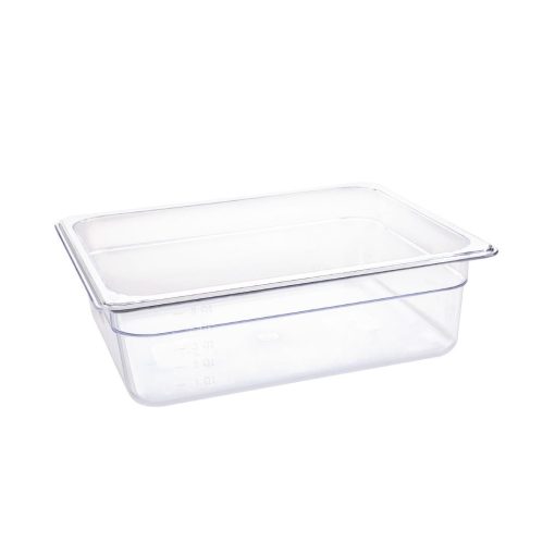 Vogue Polycarbonate 1/2 Gastronorm Container 100mm Clear (U229)