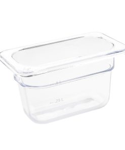 Vogue Polycarbonate 1/9 Gastronorm Container 100mm Clear (U243)