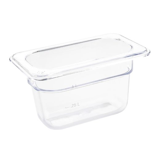 Vogue Polycarbonate 1/9 Gastronorm Container 100mm Clear (U243)