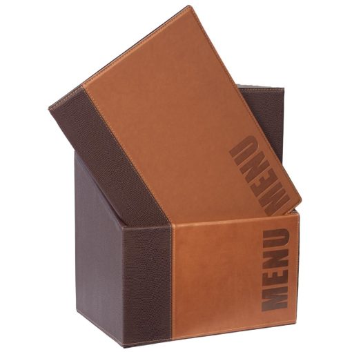 Securit Contemporary Menu Covers and Storage Box A4 Tan (Pack of 20) (U268)