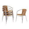 Bolero Aluminium and Natural Wicker Chair (Pack of 4) (U422)
