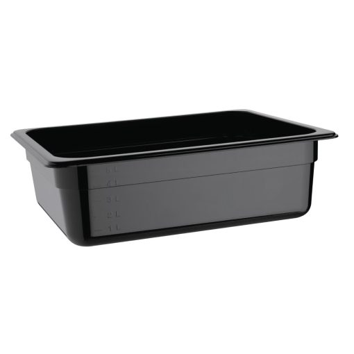 Vogue Polycarbonate 1/2 Gastronorm Container 100mm Black (U459)