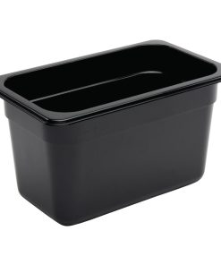 Vogue Polycarbonate 1/4 Gastronorm Container 150mm Black (U468)