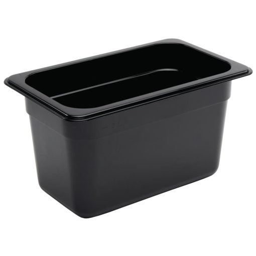 Vogue Polycarbonate 1/4 Gastronorm Container 150mm Black (U468)