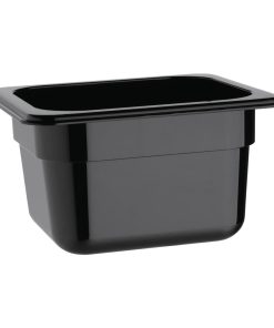 Vogue Polycarbonate 1/6 Gastronorm Container 100mm Black (U470)