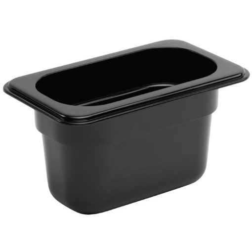 Vogue Polycarbonate 1/9 Gastronorm Container 100mm Black (U473)