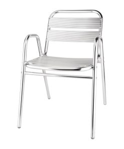 Bolero Aluminium Stacking Chairs Arched Arms (Pack of 4) (U501)