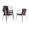 Bolero Aluminium and Black Wicker Chairs Black (Pack of 4) (U507)