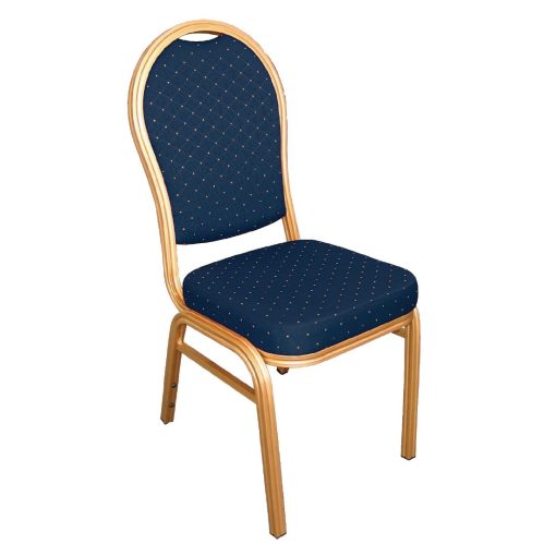 Bolero Arched Back Banquet Chairs Blue & Gold (Pack of 4) (U526)