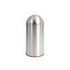 Bolero Stainless Steel Push Top Bullet Bin Silver 40Ltr (U803)
