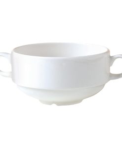 Steelite Monaco White Stacking Handled Soup Cups 285ml (Pack of 36) (V6873)