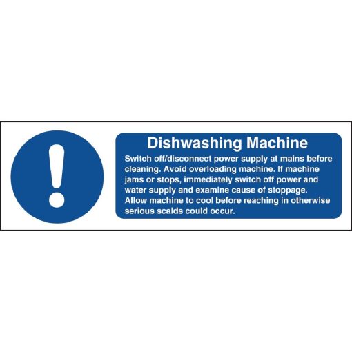Vogue Dishwasher Machine Safety Sign (W199)