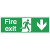 Fire Exit Sign Arrow Down (W300)