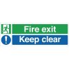 Fire Exit Keep Clear Sign (W311)